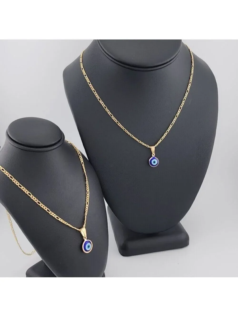 Brand New Brazilian 18k Gold Filled Blue Evil Eye Necklace
